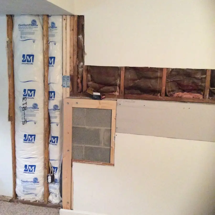 Wall insulation replacement during Structural Drying in Falls